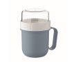 Tasse à emporter pour le petit-déjeuner avec 2 compartiments, 450 ml couleur noir mat