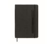 Carnet A5 à couverture rigide avec support téléphone, pages lignées couleur noir