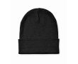 Bonnet classique en polyester avec ourlet taille unique couleur noir