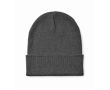 Bonnet classique en polyester avec ourlet taille unique couleur gris foncé