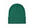 Bonnet classique en polyester avec ourlet taille unique couleur vert foncé