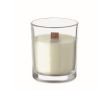 Bougie parfumée à la vanille en cire végétale et mèche en bois couleur transparent