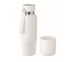 Bouteille isotherme avec anse et verre intégré 500ml couleur blanc