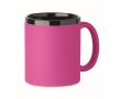 Tasse en céramique avec revêtement coloré doux au toucher, 300 ml couleur fuchsia