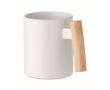 Tasse céramique avec anse droite originale en bois 320ml couleur blanc