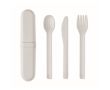 Set de 3 couverts réutilisables et et écologiques avec étui assorti couleur blanc