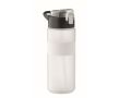 Bouteille RPET avec bouchon rabattable et paille incluse 500ml couleur blanc transparent