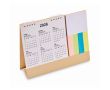 Calendrier de bureau avec notes adhésives et bloc-notes couleur beige