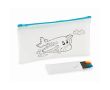 Trousse enfant en non-tissé à colorier avec 4 crayons couleur bleu ciel