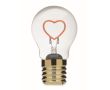 Ampoule LED avec filament en forme de cœur, fonctionnant avec piles couleur fuchsia fluorescent