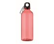 Bouteille translucide en RPET avec bouchon et mousqueton 500 ml couleur rouge transparent