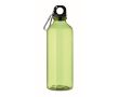 Bouteille translucide en RPET avec bouchon et mousqueton 500 ml couleur vert lime transparent