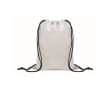 Sac à dos enfant à cordons en polyester RPET avec cordons noirs couleur blanc