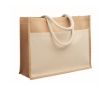 Sac en jute avec poche frontale et anses en corde 280 g/m² couleur beige