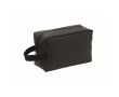 Trousse de toilette en polyester RPET 600D avec poignée et zip couleur noir