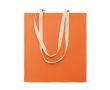 Tote bag en coton avec anses longues 140 g/m² couleur orange