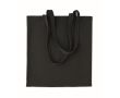 Sac shopping en velours côtelé polyester avec longues anses 220 g/m² couleur noir