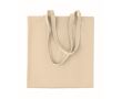 Sac shopping en velours côtelé polyester avec longues anses 220 g/m² couleur beige