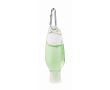 Flacon rechargeable d’aloe vera avec mousqueton en aluminium 50 ml couleur vert transparent