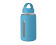 Gourde en verre borosilicaté avec housse en silicone 600ml couleur turquoise