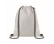 Sac à dos à cordons en RPET avec poche latérale et fermeture éclair couleur blanc