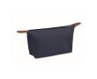Trousse de toilette en polyester RPET et similicuir avec zip couleur bleu