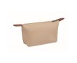Trousse de toilette en polyester RPET et similicuir avec zip couleur kaki