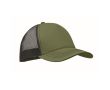 Casquette trucker 5 panneaux en coton et maille 250 g/m² couleur vert militaire