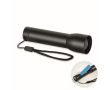 Lampe torche rechargeable en aluminium avec zoom et modes d'éclairage couleur noir