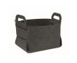 Panier de rangement pliable en feutre RPET avec poignées latérales couleur gris foncé