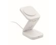 Station de charge sans fil pliable 3 en 1 avec entrée USB-C 15 W couleur blanc cassé