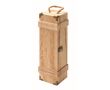 Caisse en bois renforcée avec poignée en corde pour bouteille de vin couleur bois