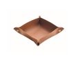 Vide-poche pliable en PU avec boutons-pression pour clés et objets couleur marron