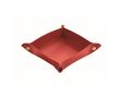 Vide-poche pliable en PU avec boutons-pression pour clés et objets couleur bordeaux