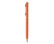 Stylo en aluminium recyclé avec clip chromé et encre bleue couleur orange