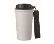 Gobelet isotherme en inox recyclé avec anse et antifuite 400 ml couleur blanc cassé