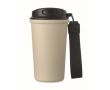 Gobelet isotherme en inox recyclé avec anse et antifuite 400 ml couleur beige
