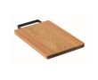 Planche à découper en bois d'acacia avec poignée pratique en inox couleur bois