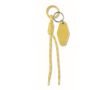 Porte-clés en corde tressée en polyester avec étiquette et anneau couleur jaune pastel