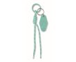 Porte-clés en corde tressée en polyester avec étiquette et anneau couleur vert menthe