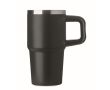 Gobelet isotherme en inox recyclé avec couvercle et paille 500 ml couleur noir