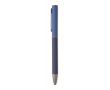 Stylo en aluminium recyclé à mécanisme rotatif et finition caoutchouc couleur bleu bondi
