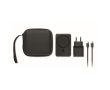 Set de voyage avec batterie externe 5 000 mAh et chargeur USB-C couleur noir