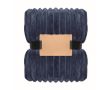 Plaid polaire à rayures avec ruban et carte kraft 450 g/m² couleur bleu bondi