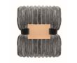 Plaid polaire à rayures avec ruban et carte kraft 450 g/m² couleur gris foncé