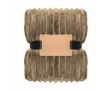 Plaid polaire à rayures avec ruban et carte kraft 450 g/m² couleur kaki
