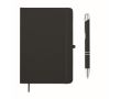 Set de carnet A5 en PU avec stylo bleu et pages lignées couleur noir