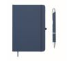 Set de carnet A5 en PU avec stylo bleu et pages lignées couleur bleu bondi