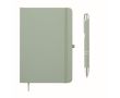 Set de carnet A5 en PU avec stylo bleu et pages lignées couleur vert menthe