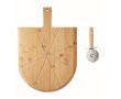 Planche à pizza en bambou avec roulette à pizza en inox incluse couleur bois